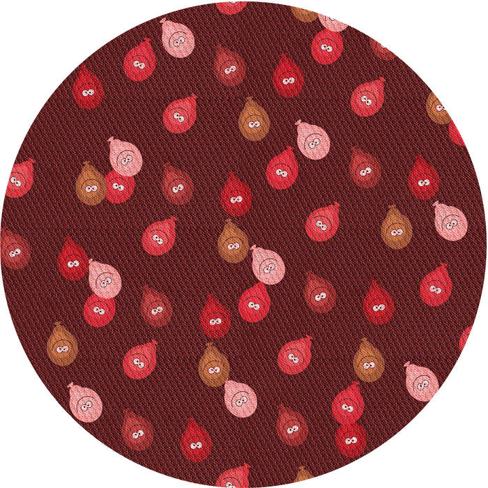 Square Patterned Crimson Red Rug, pat2966rd