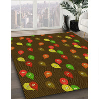 Patterned Oak Brown Rug, pat2966yw