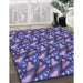 Machine Washable Transitional Purple Rug in a Family Room, wshpat2967blu