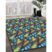 Machine Washable Transitional Mint Green Rug in a Family Room, wshpat2967lblu