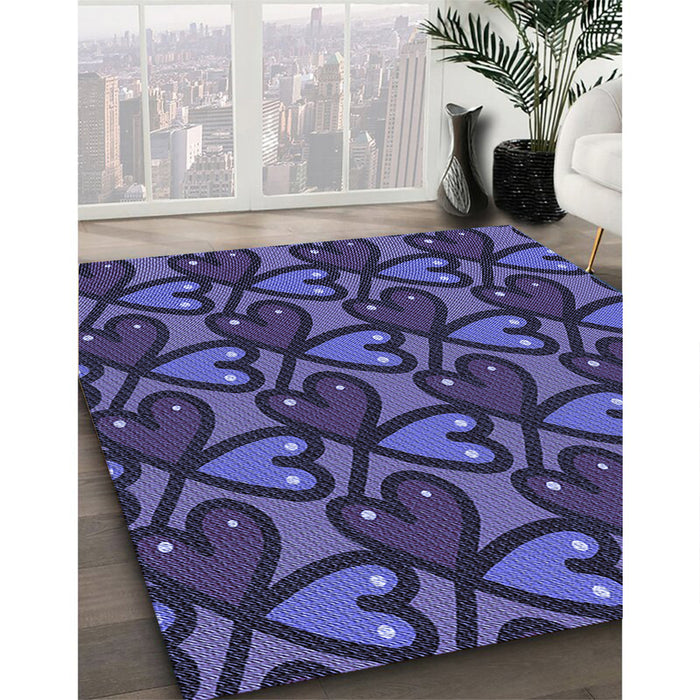 Machine Washable Transitional Blue Rug in a Family Room, wshpat2968blu