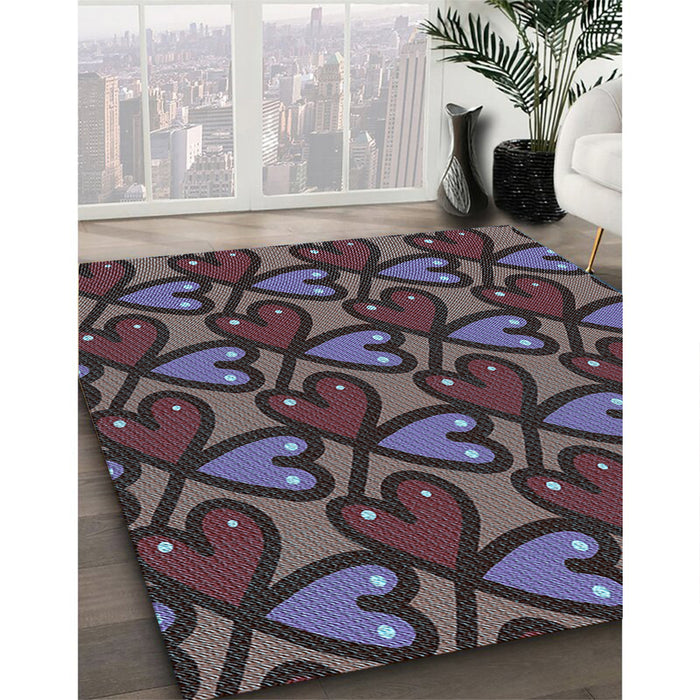 Machine Washable Transitional French Lilac Purple Rug in a Family Room, wshpat2968lblu