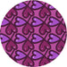 Square Machine Washable Transitional Dark Magenta Purple Rug in a Living Room, wshpat2968pur