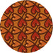 Square Machine Washable Transitional Orange Red Orange Rug in a Living Room, wshpat2968yw