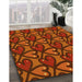 Machine Washable Transitional Orange Red Orange Rug in a Family Room, wshpat2968yw