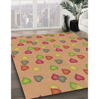 Patterned Orange Rug, pat2969brn