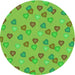 Square Patterned Bright Green Rug, pat2969grn