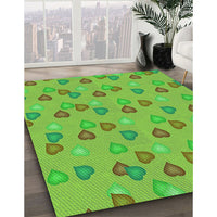 Patterned Bright Green Rug, pat2969grn