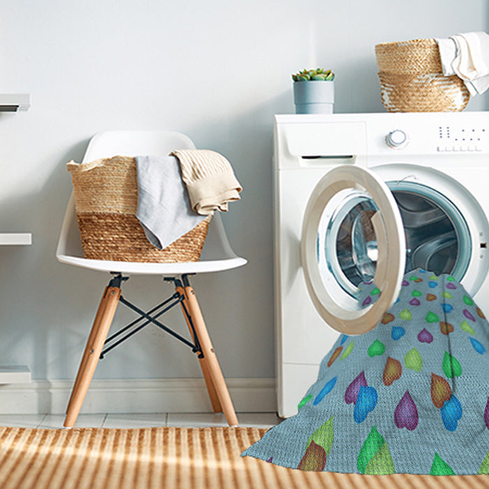 Machine Washable Transitional Medium Turquoise Green Rug in a Washing Machine, wshpat2969lblu