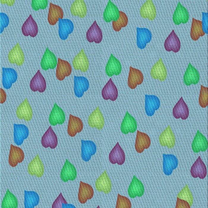 Patterned Medium Turquoise Green Rug, pat2969lblu