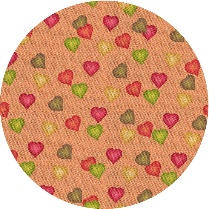 Square Machine Washable Transitional Orange Red Orange Rug in a Living Room, wshpat2969org