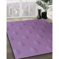 Patterned French Lilac Purple Rug, pat297blu