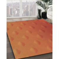 Patterned Neon Orange Rug, pat297brn