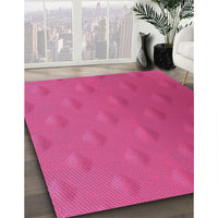 Patterned Neon Pink Rug, pat297pur