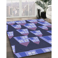 Patterned Purple Mimosa Purple Rug, pat2970blu