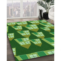 Patterned Green Rug, pat2970grn