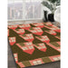 Patterned Peru Brown Rug in Family Room, pat2970org