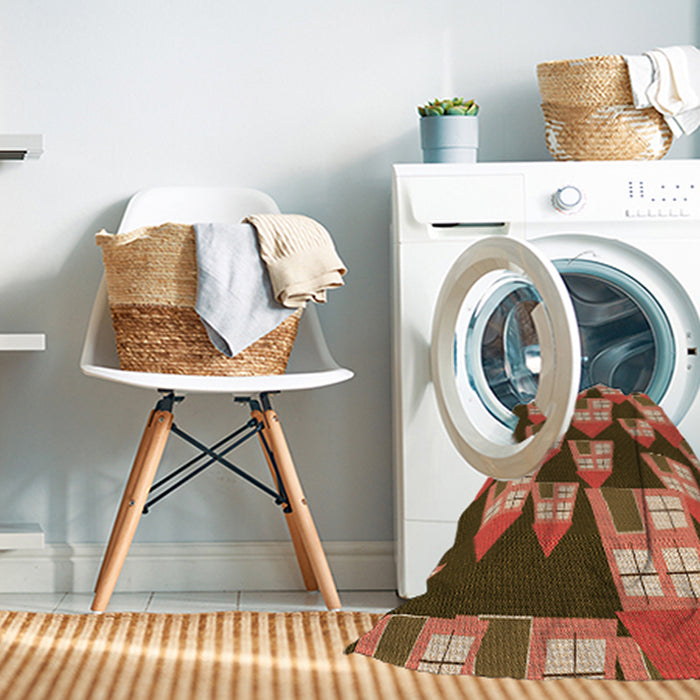 Machine Washable Transitional Peru Brown Rug in a Washing Machine, wshpat2970org