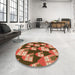 Round Patterned Peru Brown Rug in a Office, pat2970org