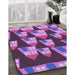 Machine Washable Transitional Dark Magenta Purple Rug in a Family Room, wshpat2970pur