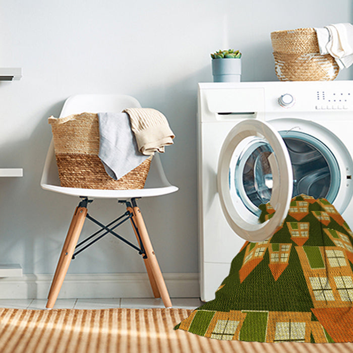 Machine Washable Transitional Dark Bronze Brown Rug in a Washing Machine, wshpat2970yw