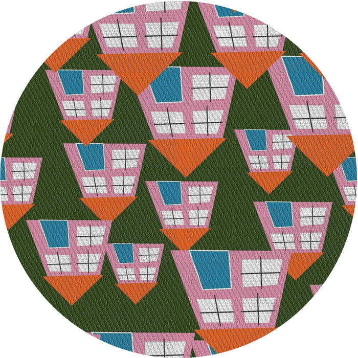 Square Machine Washable Transitional Dark Gray Rug, wshpat2970