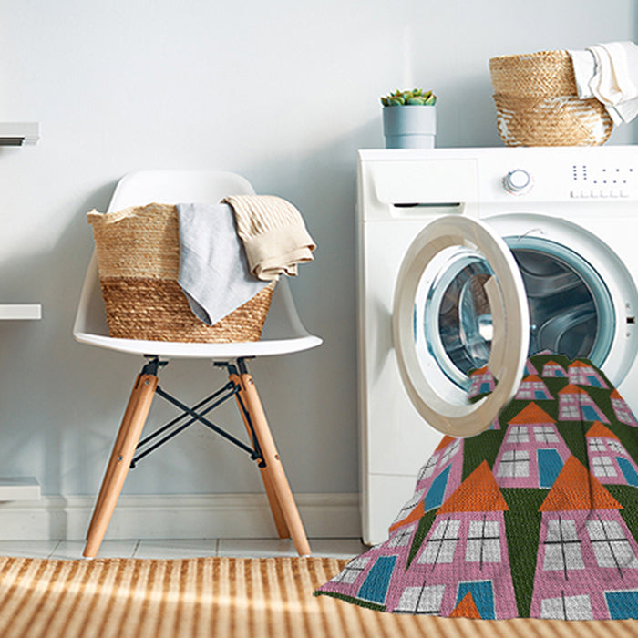 Machine Washable Transitional Dark Gray Rug in a Washing Machine, wshpat2970