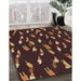 Machine Washable Transitional Sienna Brown Rug in a Family Room, wshpat2971brn