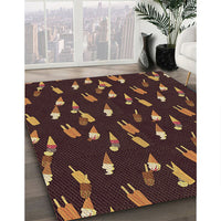 Patterned Sienna Brown Rug, pat2971brn