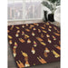 Patterned Sienna Brown Rug in Family Room, pat2971brn