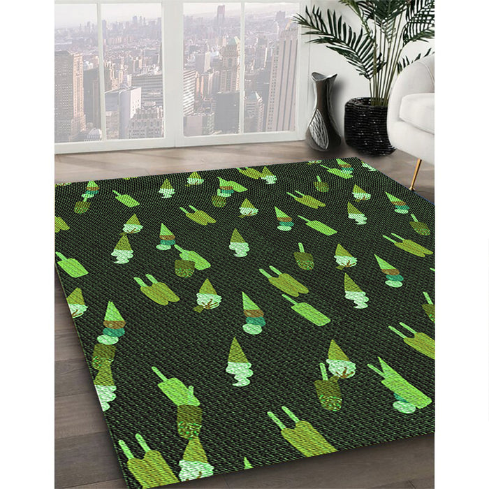 Machine Washable Transitional Midnight Gray Rug in a Family Room, wshpat2971grn