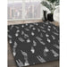 Patterned Charcoal Black Rug in Family Room, pat2971gry