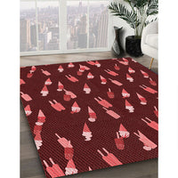 Patterned Red Rug, pat2971rd