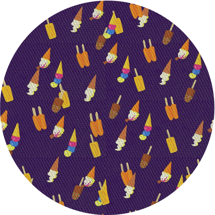 Sideview of Patterned Mauve Taupe Purple Novelty Rug, pat2971