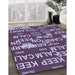 Patterned Purple Rug in Family Room, pat2972blu