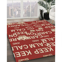 Patterned Orange Rug, pat2972brn