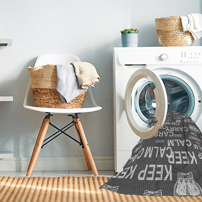 Machine Washable Transitional Dark Gray Rug in a Washing Machine, wshpat2972gry