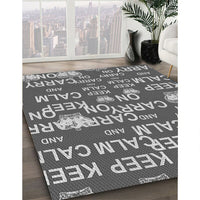 Patterned Dark Gray Rug, pat2972gry