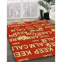 Patterned Orange Rug, pat2972yw