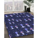 Machine Washable Transitional Night Blue Rug in a Family Room, wshpat2973blu