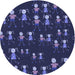 Square Patterned Night Blue Rug, pat2973blu