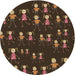 Square Patterned Sienna Brown Rug, pat2973brn