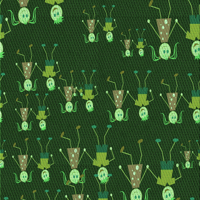 Patterned Dark Lime Green Rug, pat2973grn