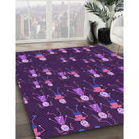 Patterned Dark Orchid Purple Rug, pat2973pur