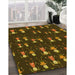 Machine Washable Transitional Night Red Rug in a Family Room, wshpat2973yw