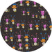 Sideview of Patterned Army Brown Novelty Rug, pat2973
