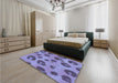 Patterned Deep Periwinkle Purple Rug in a Bedroom, pat2974blu