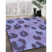 Patterned Deep Periwinkle Purple Rug in Family Room, pat2974blu