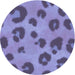 Square Patterned Deep Periwinkle Purple Rug, pat2974blu