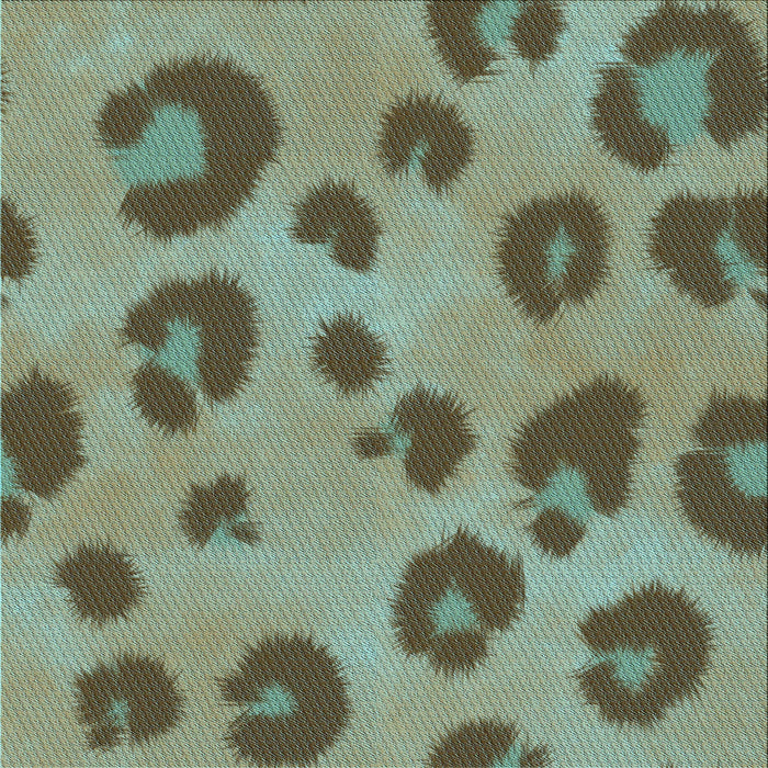 Round Patterned Dark Sea Green Rug, pat2974lblu
